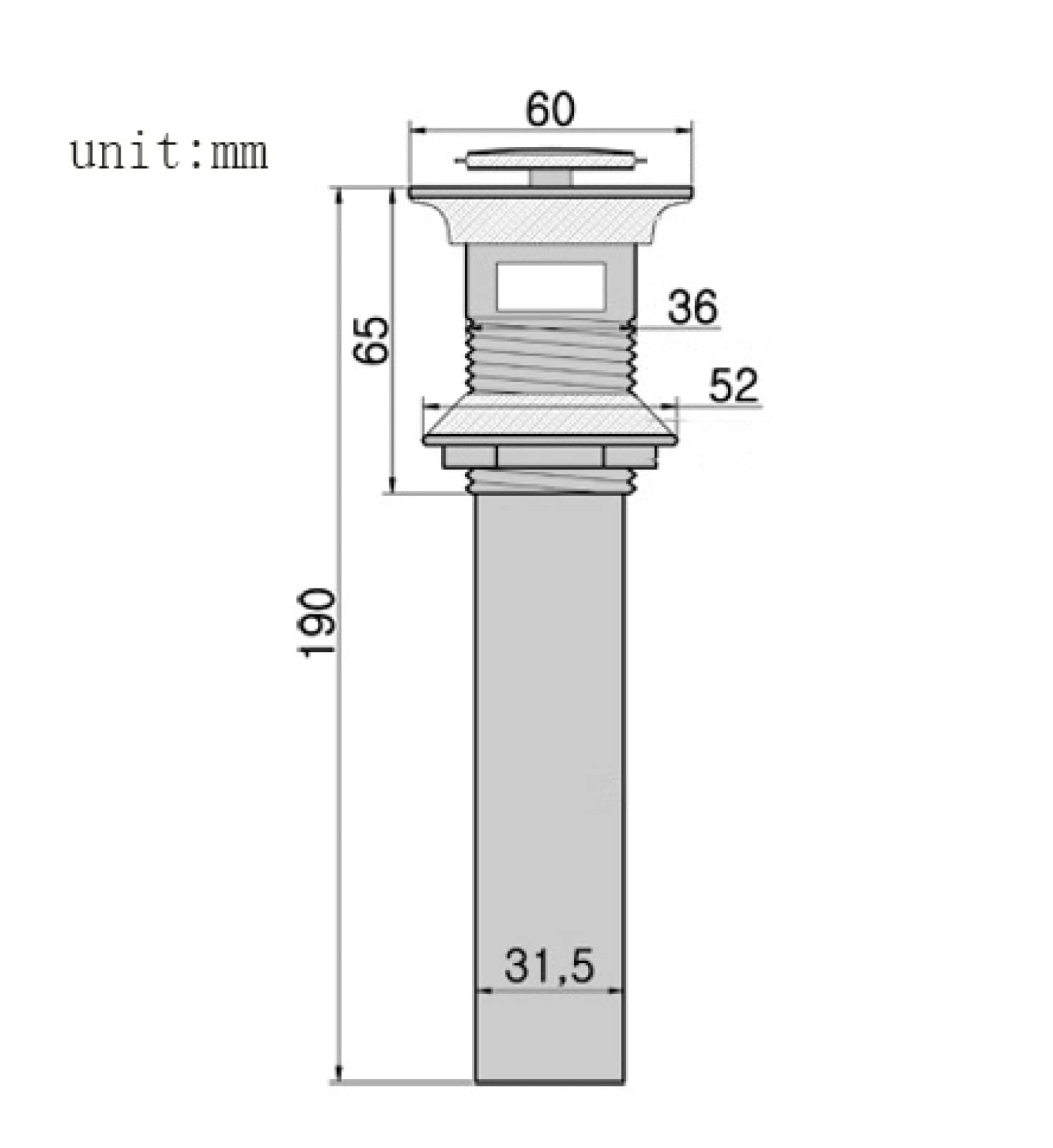 Valvula Lavabo Laton,Desague Lavabo,Valvula Lavabo Click Clack,Valvula Desague Lavabo Para BañO,latón,VáLvula DesagüE Lavabo,Valvula Lavabo Sin Rebosadero,Cromo A