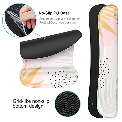 Icasso Keyboard Wrist Rest And Mouse Wrist Rest Pad, Made Of Memory Foam, Ergonomic Support, Easy Typing And Relieve Wrist Pain, Perfect For Gaming, Computer, Office, Laptop (G-Morandi) #TOP3