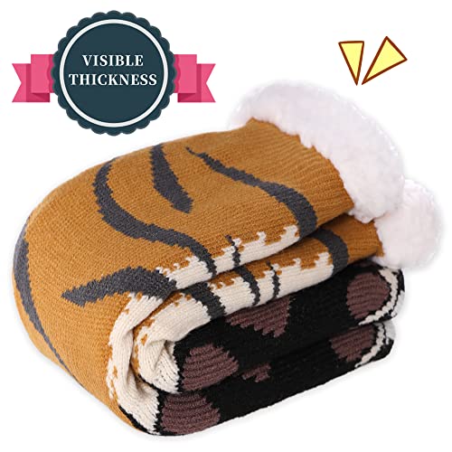 SDBING Mens Slipper Socks with Grippers Winter Warm Cozy Thick Fuzzy Indoor Fluffy Home Socks3