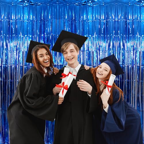 image for GOER 3.2 ft x 9.8 ft Metallic Tinsel Foil Fringe Curtains Party Photo 