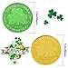 SpinLaLa St. Patrick's Day Gold Coins - 100 Pieces Gold Green Lucky Coins Plastic Shamrock Leprechaun Coins, 3-Leaf Clover Coin for Party Decoration Favors