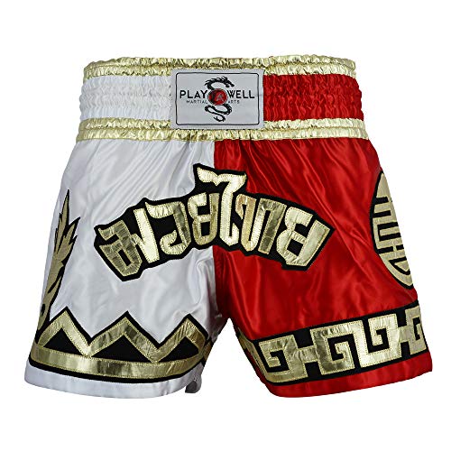Short de combat Muay Thai Playwell pour boxe thaïlandaise XL