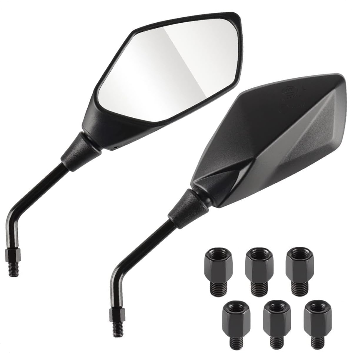 Evermotor Universal Motorcycle Round Rearview Mirror Handlebar Mirror Set E-Tested E-Mark Quad Roller ATV Moped Evermotor Universal Motorcycle Round Rearview Mirror Handlebar Mirror Set E-Tested E-Mark Quad Roller ATV Moped
