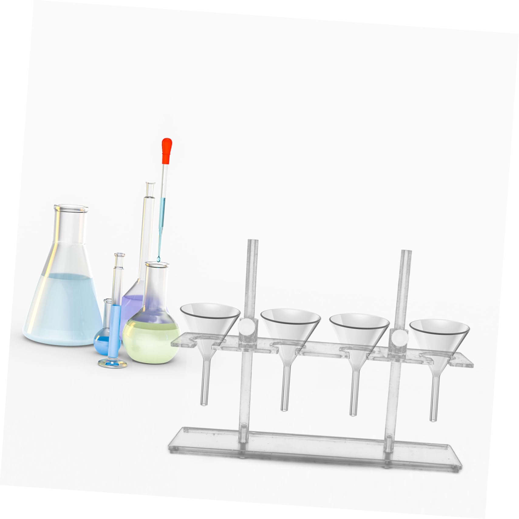 KICHOUSE Labor Trichterständer 4 Loch 250 Ml Aus Acryl Stabiler Trichterhalter Für Schullabor Und Laborbedarf