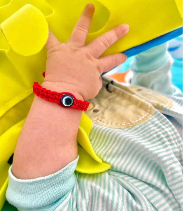 Miniatura 5 de Pulsera roja para bebés, niña y bebé. Amuleto de protección para bebé. Cuerda para la buena suerte y el mal de ojo. Pulsera infantil para bebé color