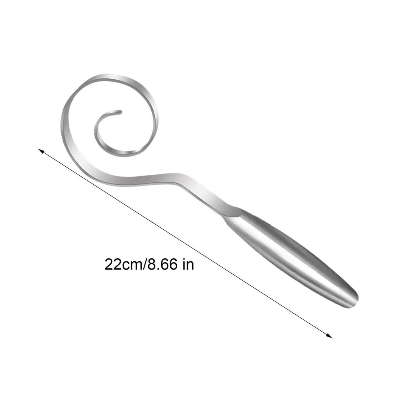 Teigbesen aus Edelstahl, dänisches Brotmischwerkzeug, ergonomischer Griff, spülmaschinenfest für Gebäck und Sauerteig