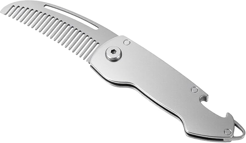 Small Folding Mustache Combs, Metal Beard Comb for Men, Portable Beard Brush for Mustache Hair Care Styling