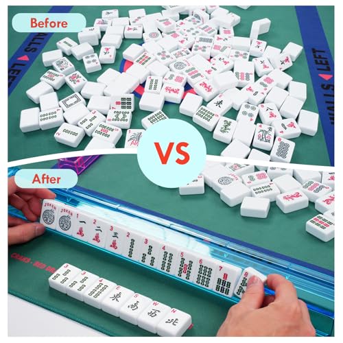 Mahjong con soportes y bolsa multiusos acrílica miniatura 7