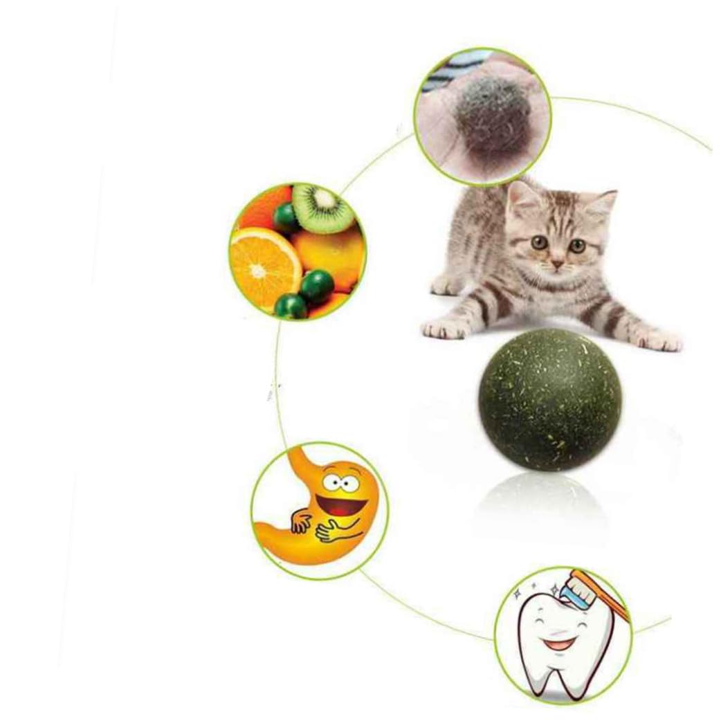 FOMIYES 9 Pz giochini per Gattini Catnip Ball Palla di gatta compressa gatta del Gatto Palla Snack per Animali Domestici Palla di gatta per Gatti Sapore di Menta Lecca Lecca