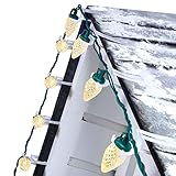 C9 Led Christmas String Lights 66Ft 100 LED with All in One Clips Outdoor Waterproof Strawberry Roof Lights, Commercial Grade Extendable for Indoor Outside Roofline Home Xmas Decoration (Warm White)