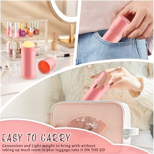 15 Pack 2 oz/60ml Plastic Deodorant Containers,Empty Round Twist-Up Solid Stick Tube Container for Homemade Deodorant,Shaving Soap Stick,Heel Lip Balm,Solid Lotion Bars-Top Filling,Pink3