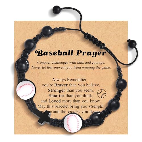 Image of Leyung Baseball Gifts for Boys 8-12 12-14, Stocking Stuffers, Baseball Cool Stuff Cross Bracelet for Teenage Boys Teen Girls, Birthday Easter Christmas Valentines Day Gifts for Son Grandson Brother