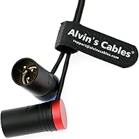 Vista 4 de Alvin's Cables Cable de audio macho TA5F de perfil bajo de 10 pulgadas (9.8 in) a doble LP XLR de 3 pines para Wisycom-MCR54, receptor