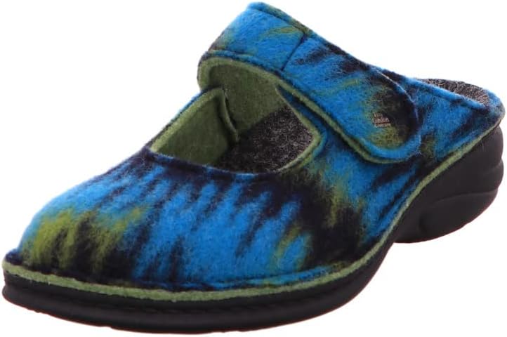 FINNCOMFORT Glarus Aqua (green) - open slippers - house - women's cottage slippers, green comfort slippers for women, green, 10.5 UK Wide