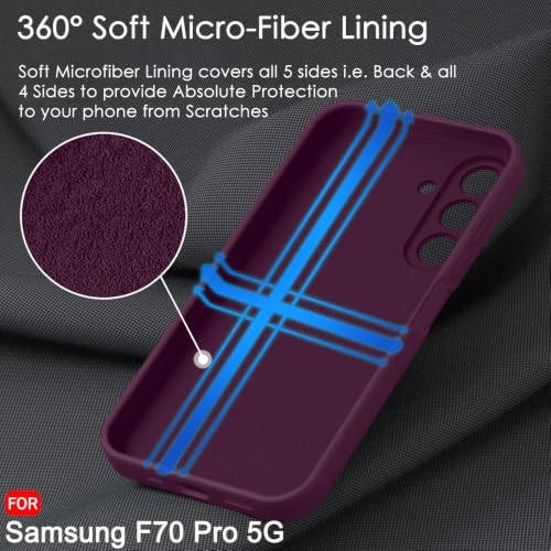 Image of TheGiftKart Genuine Liquid Silicone Back Cover Case for Samsung Galaxy F70 Pro 5G | Soft Micro-Fibre Lining Inside | Camera Protection Bump | Shockproof Back Cover Case (Silicone, Maroon)