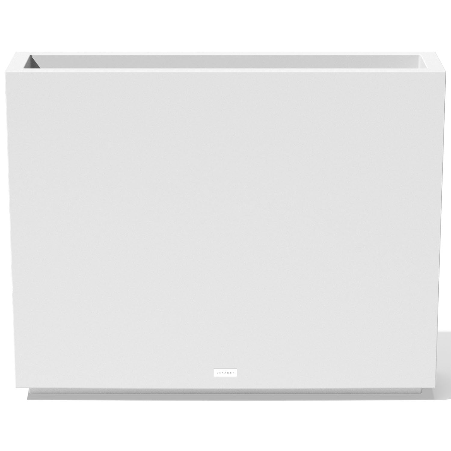 Veradek Span Plastic Box Series Planter - Tall Rectangular, White, All-Weather Resistant, Removable Insert Bucket, Modern Design, Indoor/Outdoor Use