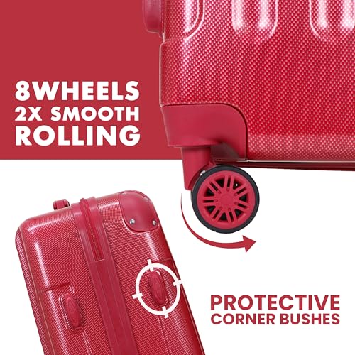 Image of AMERICAN TRAVELLER Rockstar Polycarbonate Trolley Bag | Set of 3 | Lightweight Durable Hard Shell | TSA Type Lock | Anti-Theft Zip | 360 Disc Spinner Wheels | Telescopic Handle.