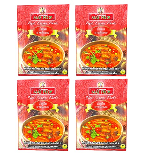 [vC(MAE PLOY) J[XpCX@bhJ[y[Xg50g RED CURRY PASTE 50g (4܃Zbg)