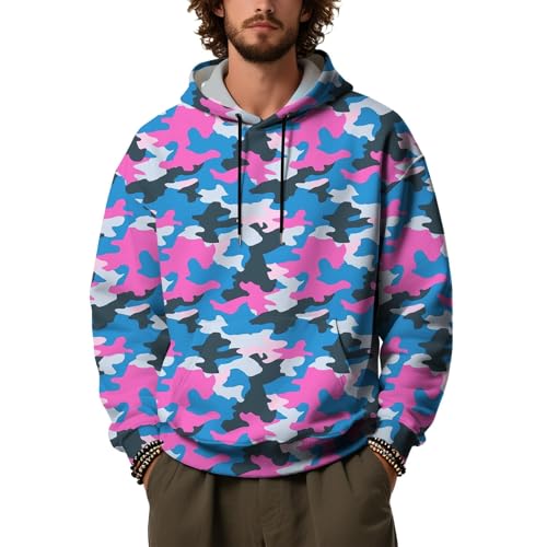 Sudadera de protección solar para hombre con capucha morada talla M y estampado de animales casual