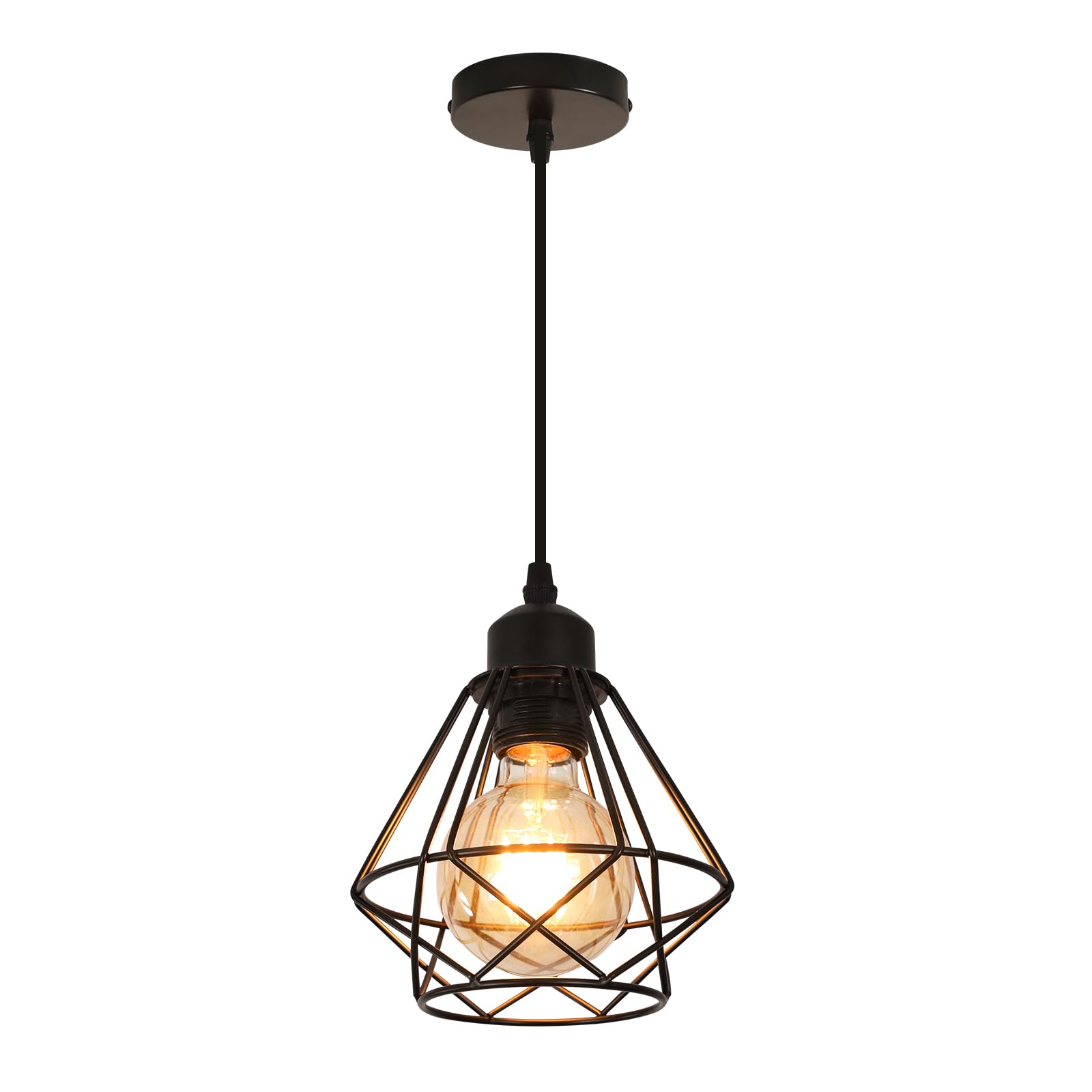 HJXDtech Suspension en Verre Lotus Abat-Jour, Industriel Vintage E27 Plafonnier en Laiton HJXDtech Suspension en Verre Lotus Abat-Jour, Industriel Vintage E27 Plafonnier en Laiton