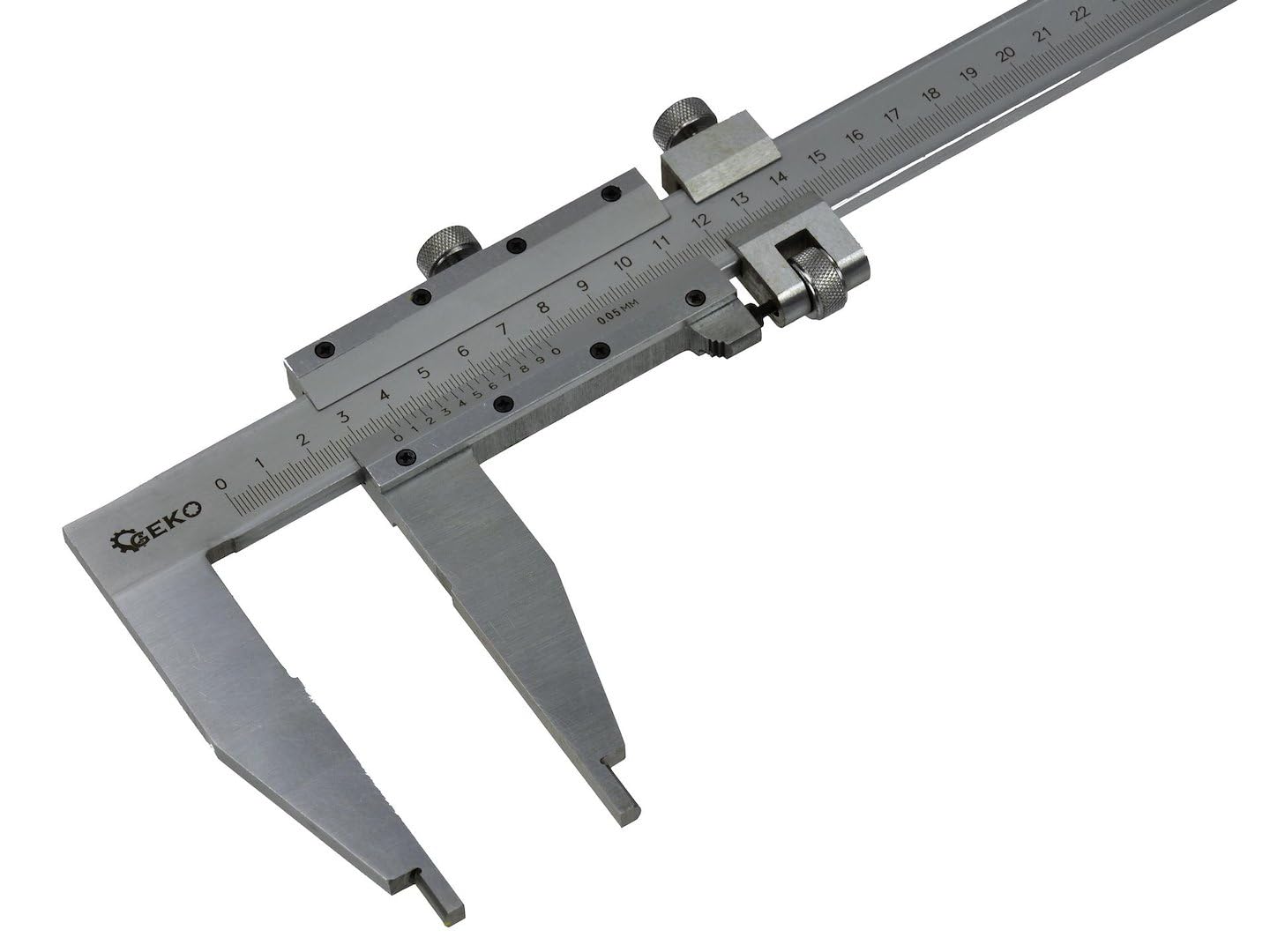 BSD Calibrador analógico de precisión 500 mm con estuche de madera para mediciones industriales y artesanales. Ideal para metal y madera.