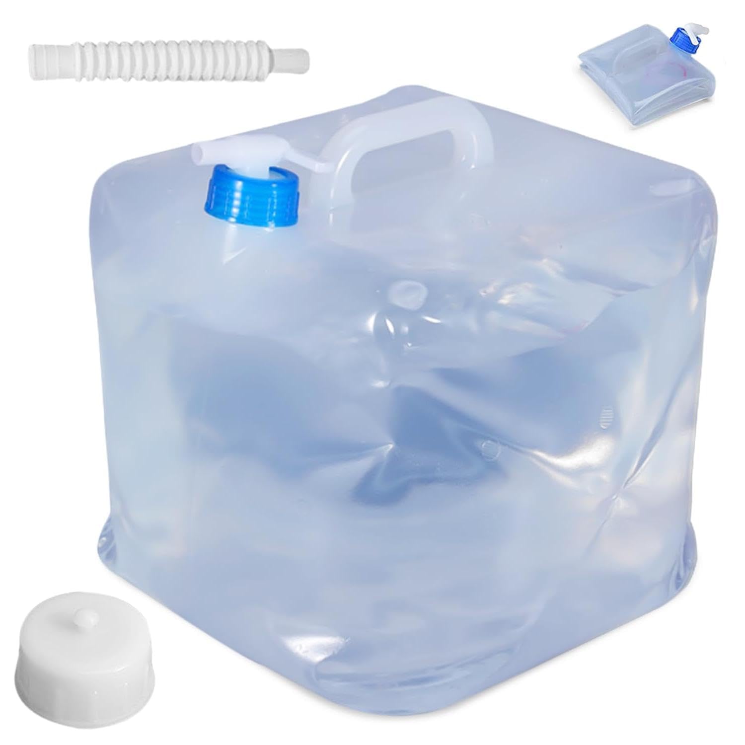 GOMETY Tanica per acqua da 15 l con rubinetto, pieghevole, con rubinetto e maniglia, a prova di perdite, pieghevole, con rubinetto, per campeggio, attività all'aperto, escursionismo
