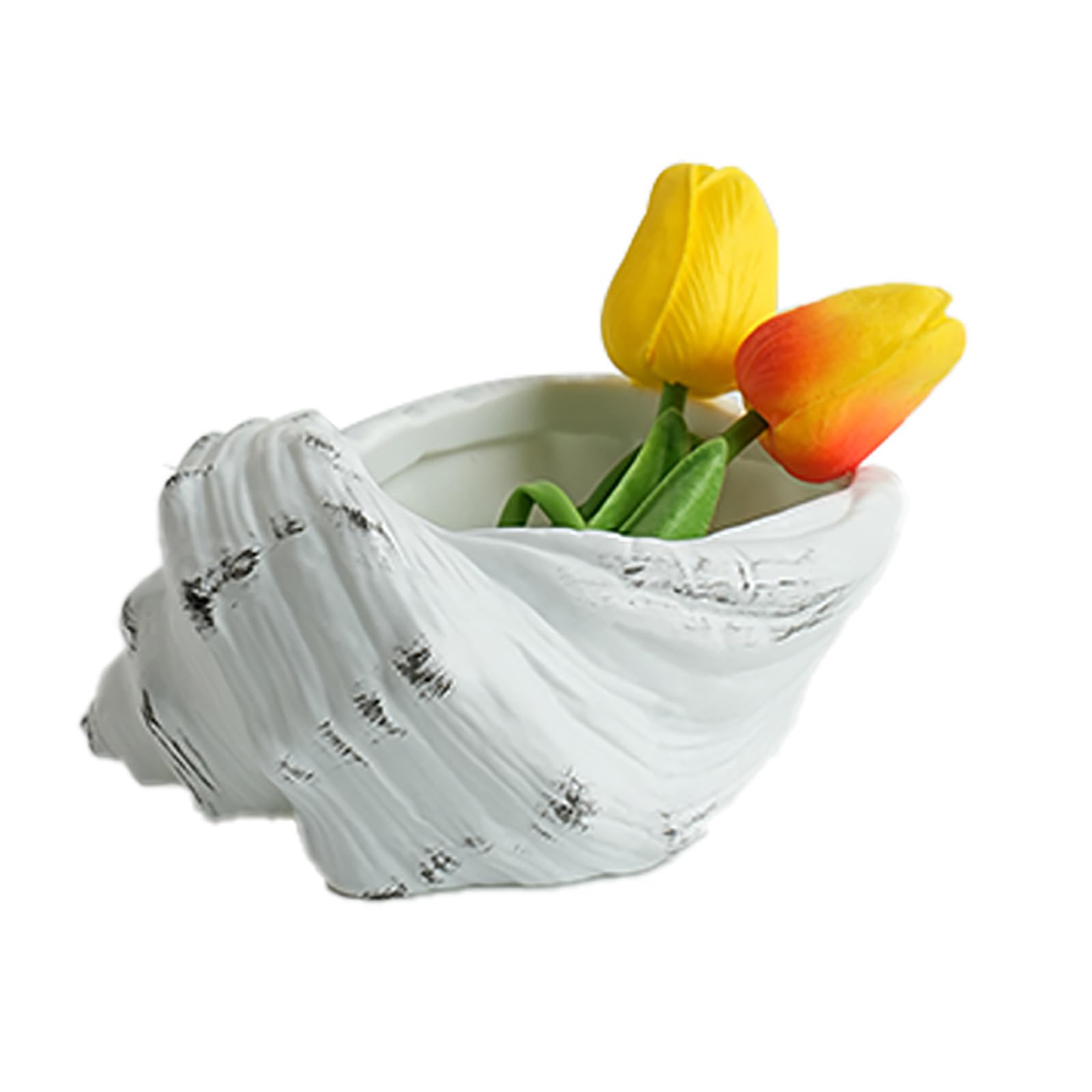 APGLSXY Resin Flower Pots Handcrafted Nordic Succulents Planter Seashells Themed Flower Pots for Home and Offices Aesthetic Seashells