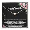 Sweet 16 Gift for Girls, 14K Rose Gold Filled Blush Peach Pearl Necklace