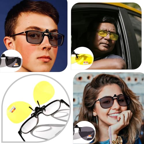 Sehnsucht Clip on Sunglasses for Men Women Polarized Dirving Clip on Night Vision Sunglasses Over Prescription Glasses2