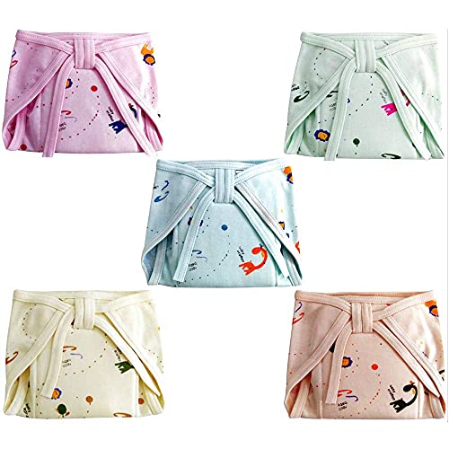 Image of BREEZEWAY Baby Cloth Diapers Triple Layer Cotton Cloth Nappies Extra Padded Extra Absorbent Adjustable Washable Reusable Langot Nappies Padded Diapers (Pack of 5) (L (12-18 Month Babies))