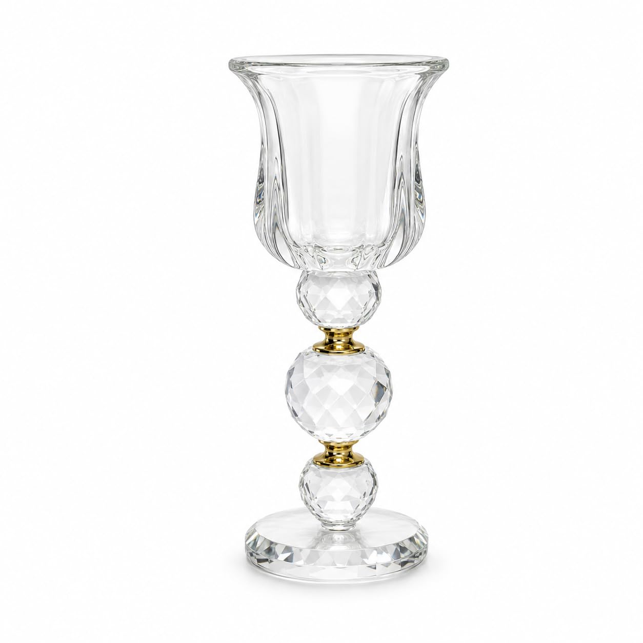 Aura & Hues Premium Crystal Candle Holder with Glass Hurricane Shade | Luxury Decorative Pillar Candle Stand | Elegant Table Centerpiece for Home Décor, Wedding, Dining Table & Gifting-image-30