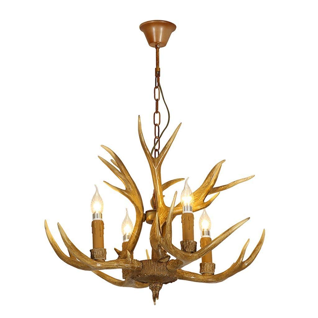 SYAXVOM Antler Chandelier Retro Personality Antlers Lamp European Creative Resin American Country Living Room Dining Bedroom Bar