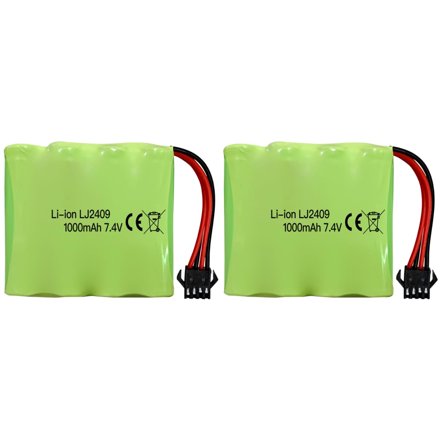 Batería ZYGY 7.4V 1000mAh 2S Para Coche RC DE36W DE65 NO.1809 1:16 Todoterreno, Recambio Duradero Con Protección Integrada