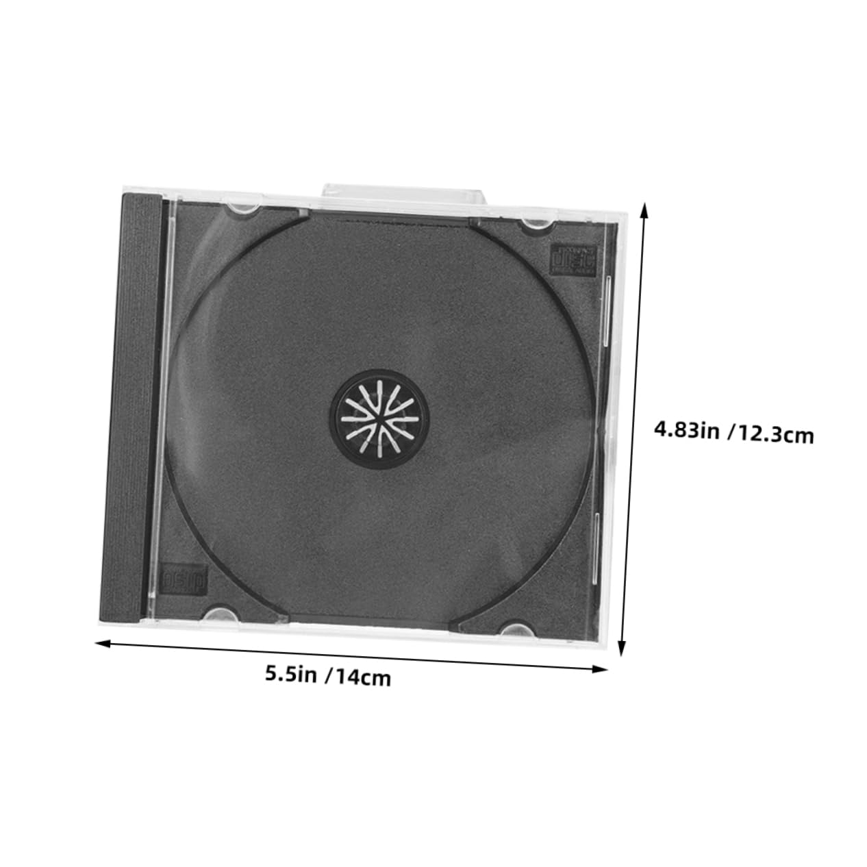 Abaodam 10 Custodie Trasparenti per CD e Dvd in Plastica Vassoio Nero, Impilabili e Facili da Identificare, per Organizzare Dischi a Casa in Ufficio