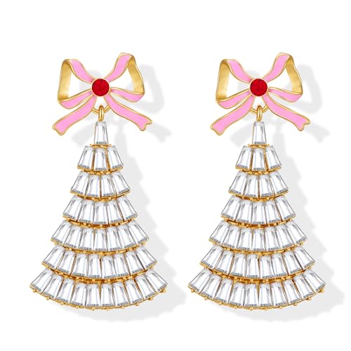 Boucles d'oreilles de Noël cadeau idéal femme motif nœuds et ginger man pour les fêtes