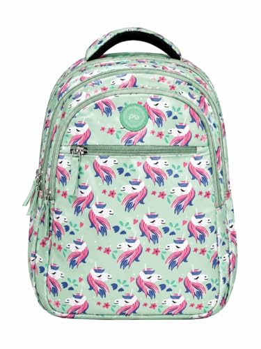 Image of PB Pearlbags Sigma 13L Printed Backpack, 3 Compartments, Bottle Holder, Organizer, Premium Fabric, Water Resistant Anti Theft, School Bag for Boys and Girls