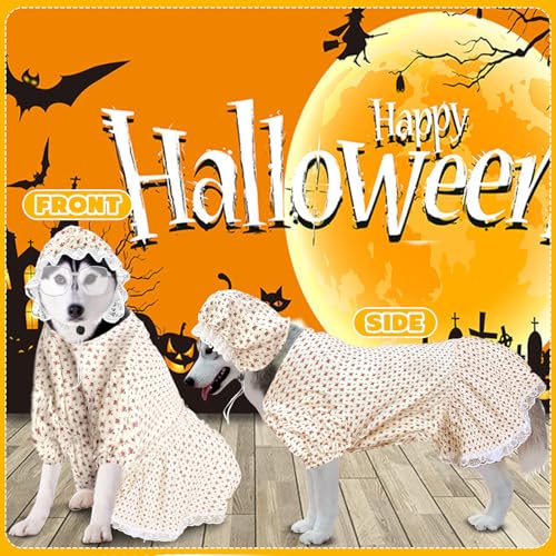 3-teiliges Kostüm für alte Dame für Hunde, Oma, Hundekostüme und Hut, lustige Retro-Sonnenbrille für Halloween, Hundeparty, Cosplay (5 XL)
