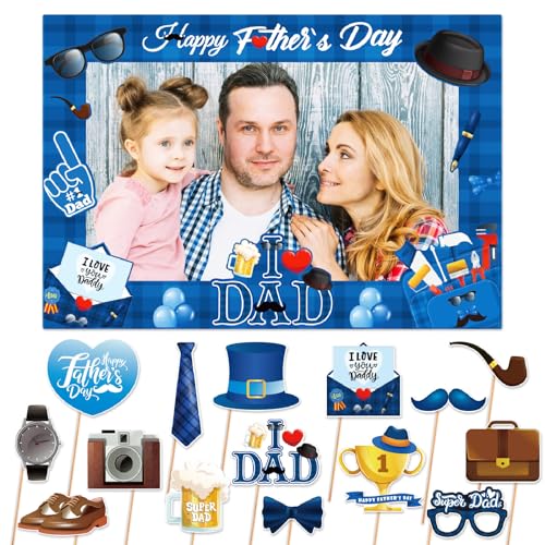 HOWAF Father's Day Photo Booth Props Kit, Happy...