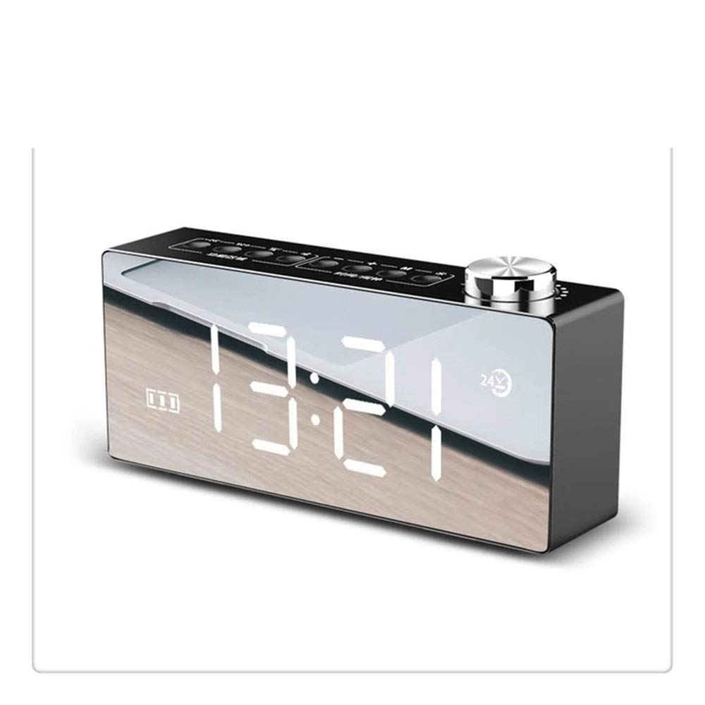Reloj Despertador Multifunción Led Espejo Pantalla HD Función De Despertador Radio Bluetooth Inteligente De Escritorio Reloj Despertador Altavoz Estéreo Subwoofer Estéreo