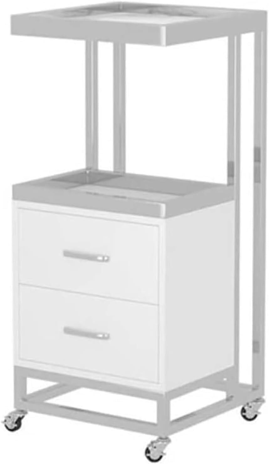 VUIKLCty Salon Trolley Metal Salon Rolling Cart With 2 Drawers Storage Utility Cart Instrument Tray Salon Cart Beauty Trolley Cart(D)