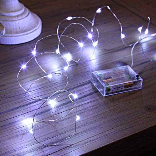 SONGNASS Guirlandes lumineuses à LED, 5M 50 LED, Blanc froid couleur, Guirlande en Cuivre,Decoration pour Chambre Noël Mariage Fête Anniversaire Jardin