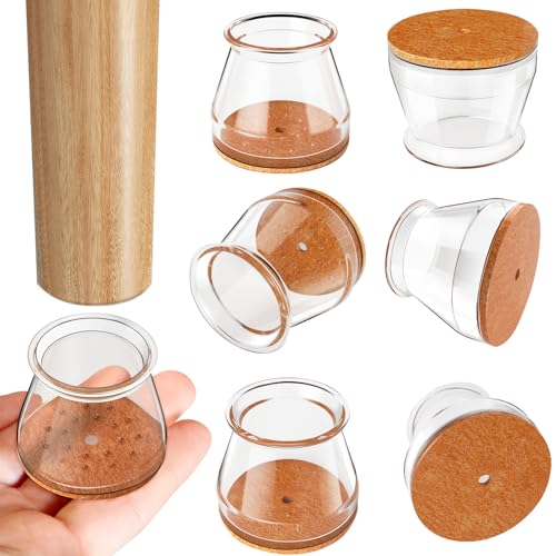 20 Piezas Protectores Patas Sillas Redondas, Tacos para Patas de Sillas, Protección para Silla de Silicona (Talla L: Apto para diámetros de 33–50 mm), Antirrayaduras y Antirruido, Protegen el Suelo