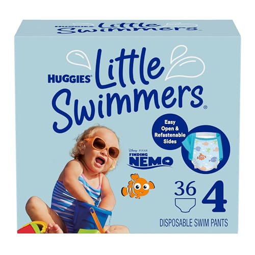 Image of Huggies Little Swimmers Disposable Swim Diapers, Size 4 - Medium (22-37 lbs), 36 Ct (2 packs of 18), Packaging May Vary