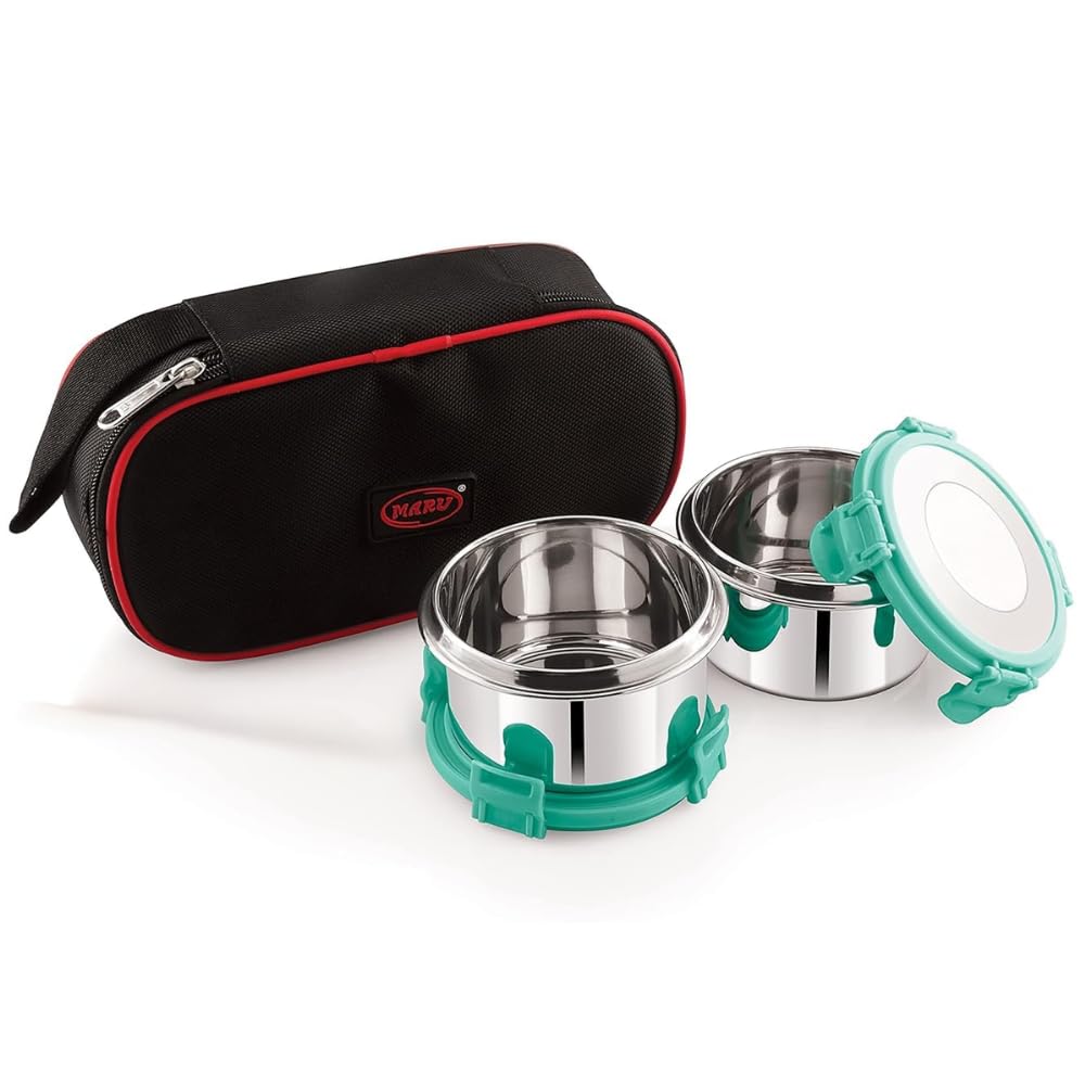 Maru Steel Tiffin Set - Leakproof Lunch Boxes -8 Maru Steel Tiffin Set - Leakproof Lunch Boxes -8