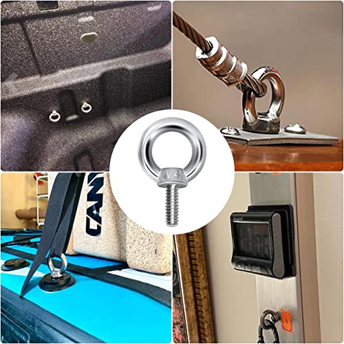 QIMEI-SHOP Ringschraube M4 Augenschraube 304 Edelstahl Augenbolzen Ringbolzen Ösenschrauben M4*10 Augenschrauben für Befestigens und Hängens 12 Stück