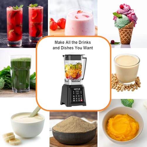 2000W High Speed Blender Smoothie Makers with 8 Preset Programs, Jug Blender for Juices/Ice Crush/Smoothies/Soup/Grind and Dips, Preset Timer and Auto Clean,2L - Image 5