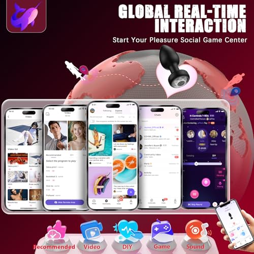 Analplugs 4-teilige Set mit Analdusche für Analverkehr, Anal Dildo Vibrator mit App Buttplug, Anal Plug Dildos 3 Abgest. Gr. Vielfältige Vibrationsmodi Analplug# für Frauen Männer Paare Butt Plug