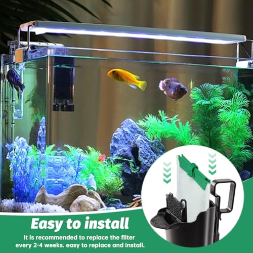 Image of Kakalote 8pcs Aquarium Filter Cartridges, ReptoFilter 20 Gallons (90 GPH), Compatible with Whisper Bio-Bag PF10, IQ10, 10i, TetraFauna ReptoFilter, Green, 5.91x3.54inch