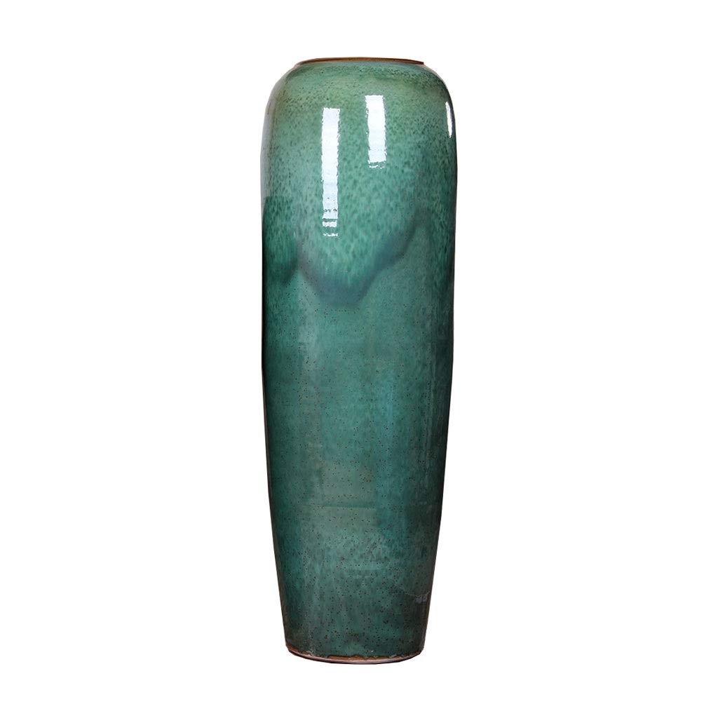 asdchZen Vase,Green Ceramic Large Vase Restaurant Office Ornament Chinese Style Floor Vase Ornament/Green/25 * 50Cm,Green-25 * 70Cm