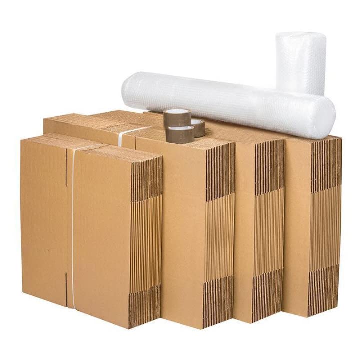 Kit Déménagement T2 - 30 Cartons + Film Bulles + Adhésif - Pour Petites Surfaces